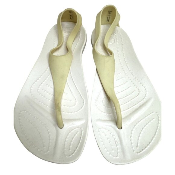 Crocs Womens Size 7 Beige & White Water Sandals - Picture 4 of 7